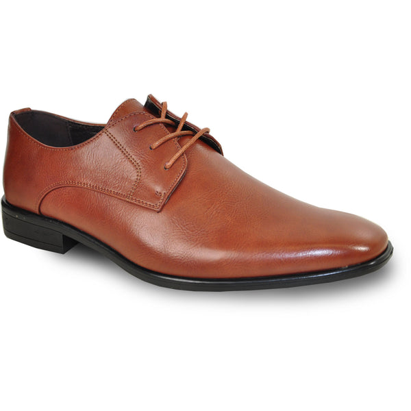 BRAVO Men Dress Shoe KING-1 Oxford Shoe Brown - Wide Width Available