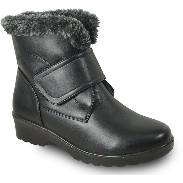 KOZI Women Winter Fur Boot NANCY-6 Ankle Casual Boot Black