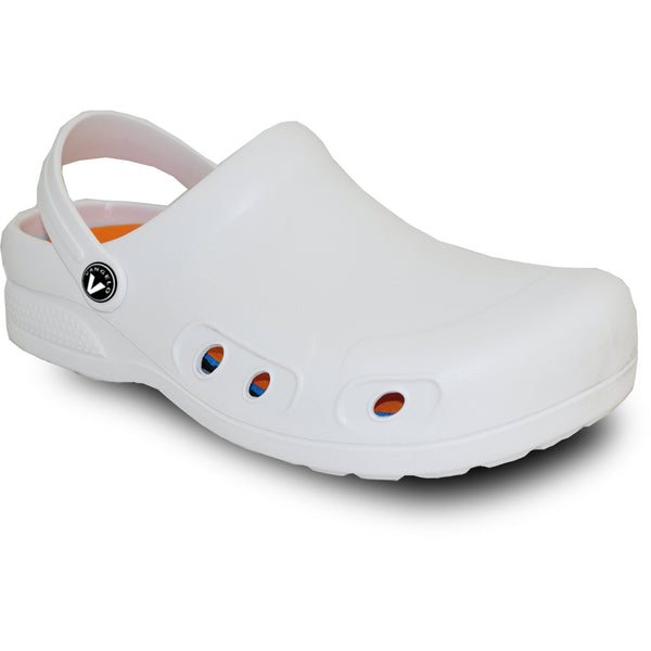 VANGELO Women Slip Resistant Clog RITZ White