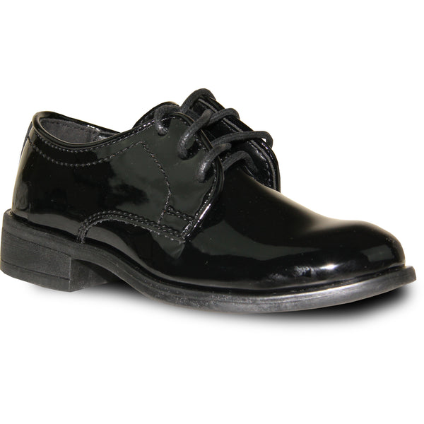 VANGELO Boy TAB-1KID Dress Shoe Formal Tuxedo for Prom & Wedding Black Patent